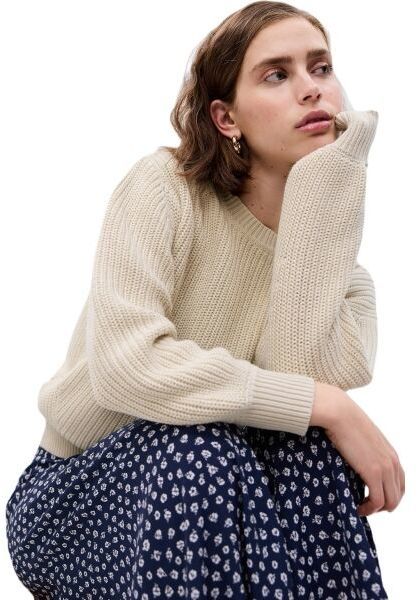 GAP CLASSIC COTTON CREW Dámsky sveter, béžová, veľkosť