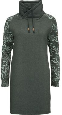 LOAP EBNERA Dámske mikinové šaty, zelená, veľkosť