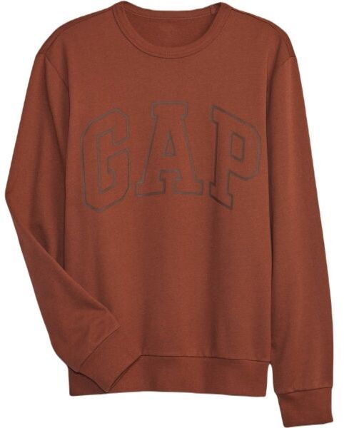 GAP CREWNECK LOGO Pánska mikina, hnedá, veľkosť