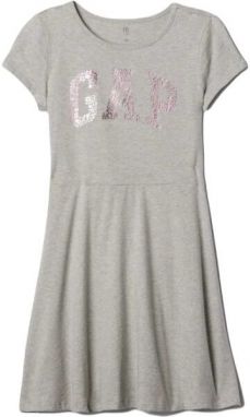 GAP V-FRCH LOGO Dievčenské šaty, sivá, veľkosť