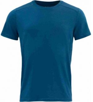 Devold HAREID MERINO 200 TEE V-NECK Pánske merino tričko, modrá, veľkosť