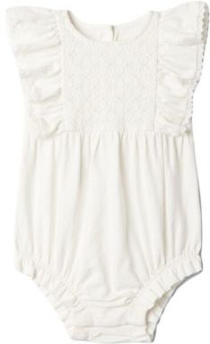 GAP CROCHET YOKE BUBBLE Dievčenské body, biela, veľkosť