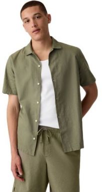 GAP V-SS STANDARD Pánska košeľa, khaki, veľkosť
