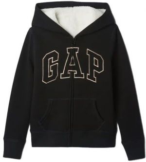 GAP V-COZY LOGO Dievčenská mikina, čierna, veľkosť
