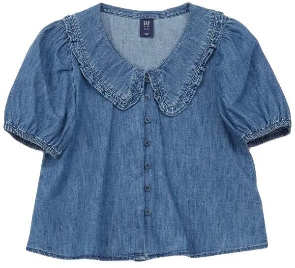 GAP FRCH RFFL Dievčenská džínsová blúzka, modrá, veľkosť