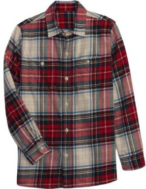 GAP LS FLANNEL Chlapčenská košeľa, červená, veľkosť
