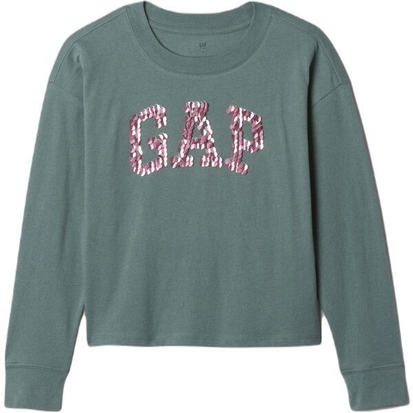 GAP V-LS ELV LOGO Dievčenské tričko, khaki, veľkosť