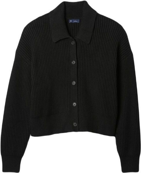 GAP CASHSOFT SHAKER COLLAR CARDI Dámsky sveter, čierna, veľkosť