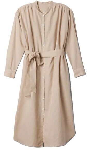 GAP LS LINEN MAXI Dámske šaty, béžová, veľkosť
