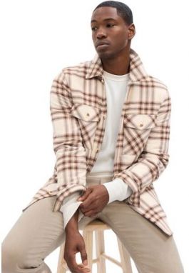 GAP V-FLANNEL Pánska bunda, béžová, veľkosť