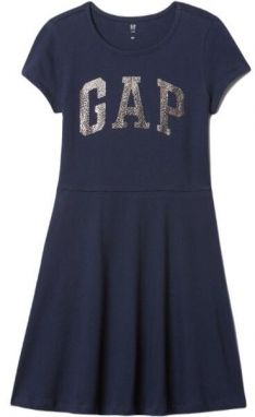 GAP V-FRCH LOGO Dievčenské šaty, tmavo modrá, veľkosť