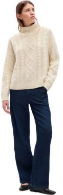 GAP CABLE MOCKNECK Dámsky sveter, béžová, veľkosť