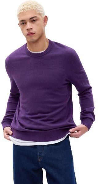 GAP MAINSTAY CREW Pánsky sveter, fialová, veľkosť