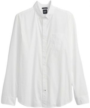 GAP SLIM STRETCH POPLIN BASIC Pánska košeľa, biela, veľkosť