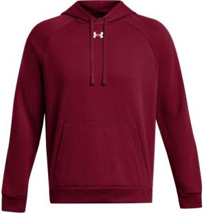 Under Armour RIVAL FLEECE HOODIE Pánska mikina, vínová, veľkosť