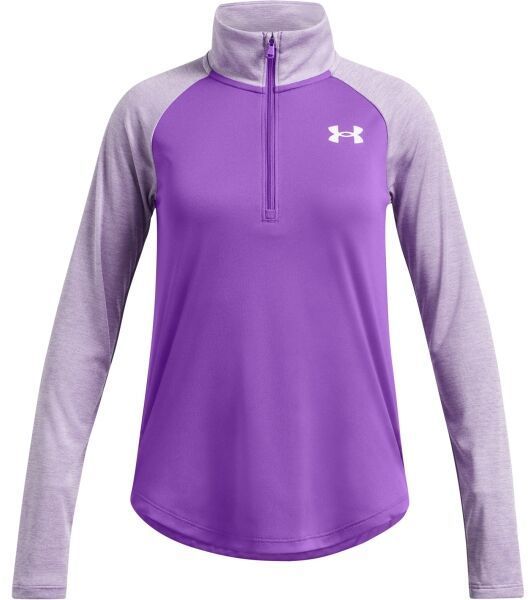 Under Armour TECH GRAPHIC 1/2 ZIP Dievčenské tričko s dlhým rukávom, fialová, veľkosť