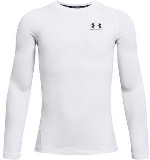 Under Armour COLDGEAR Chlapčenské  tričko s dlhým rukávom, biela, veľkosť M