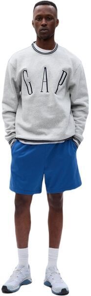 GAP LOGO EMBROIDERY CREW Pánska mikina, sivá, veľkosť