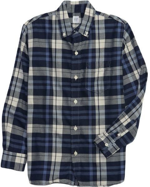 GAP FA23 LS POPLIN Chlapčenská košeľa, sivá, veľkosť