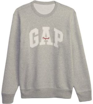 GAP CREWNECK LOGO Pánska mikina, sivá, veľkosť