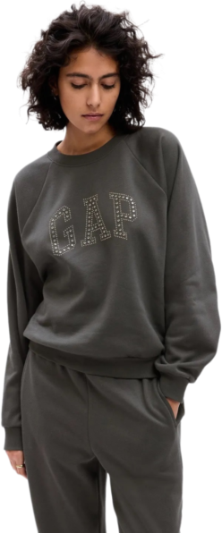 GAP HOLIDAY Dámska mikina, tmavo sivá, veľkosť