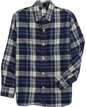 GAP FA23 LS POPLIN Chlapčenská košeľa, sivá, veľkosť