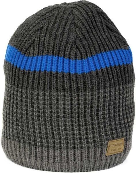 Finmark WINTER HAT Pánska zimná pletená čiapka, tmavo sivá, veľkosť