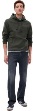 GAP FA23 FLEECE Pánska mikina, khaki, veľkosť