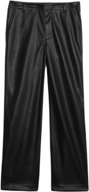 GAP FAUX LEATHER Dámske nohavice, čierna, veľkosť