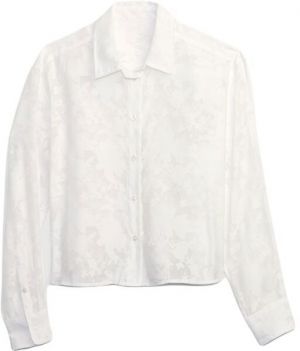 GAP LS CROPPED Dámska košeľa, biela, veľkosť