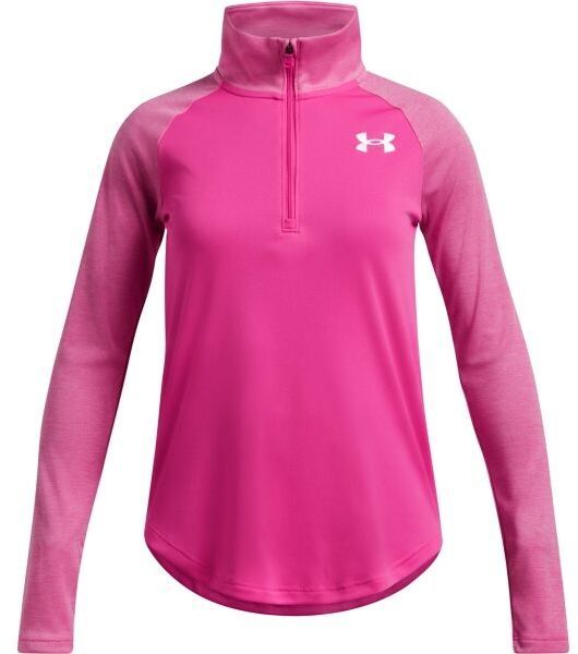 Under Armour TECH GRAPHIC 1/2 ZIP Dievčenské tričko s dlhým rukávom, ružová, veľkosť