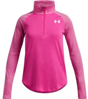 Under Armour TECH GRAPHIC 1/2 ZIP Dievčenské tričko s dlhým rukávom, ružová, veľkosť