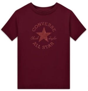 Converse STANDARD FIT CENTER FRONT CHUCK PATCH CORE TEE Unisex tričko, vínová, veľkosť