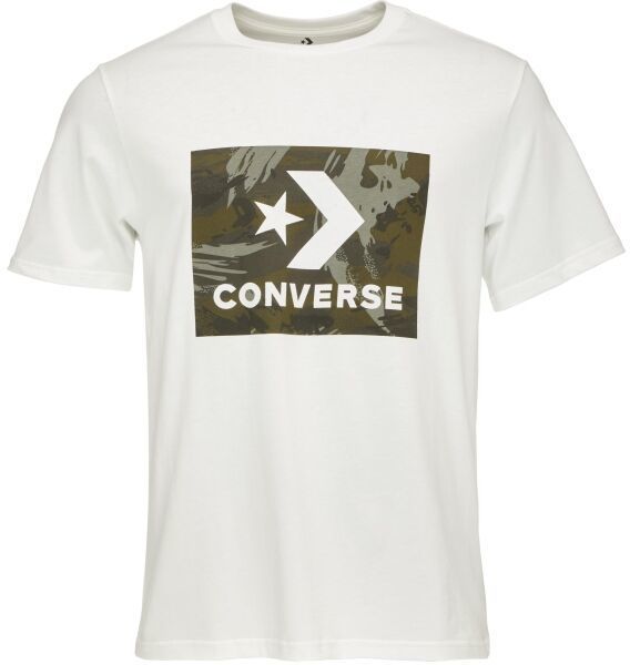 Converse STAR CHEV BRUSH STROKE KNOCK OUT CAMO FILL Pánske tričko, biela, veľkosť