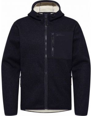 Jack Wolfskin KAMINFEUER HOODED JKT M Pánska outdoorová mikina, tmavo modrá, veľkosť