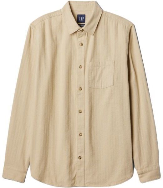 GAP LS FLANNEL Pánska košeľa, béžová, veľkosť
