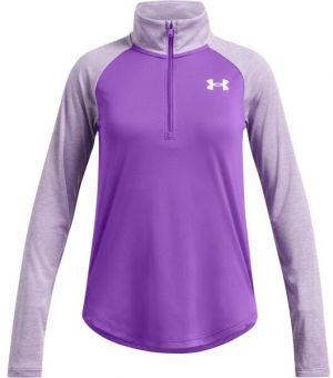 Under Armour TECH GRAPHIC 1/2 ZIP Dievčenské tričko s dlhým rukávom, fialová, veľkosť