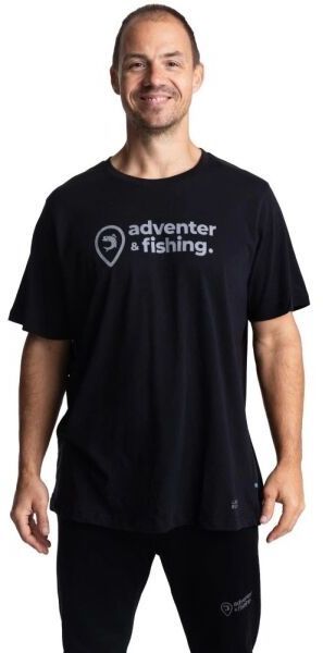 ADVENTER & FISHING PIKE Pánske bavlnené tričko, čierna, veľkosť