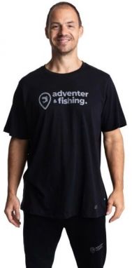 ADVENTER & FISHING PIKE Pánske bavlnené tričko, čierna, veľkosť
