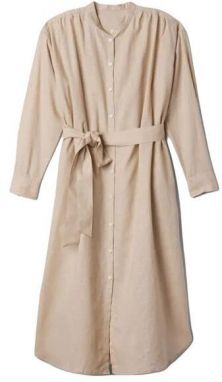 GAP LS LINEN MAXI Dámske šaty, béžová, veľkosť