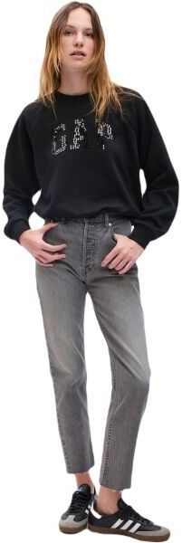 GAP LOGO RAGLAN CREW Dámska mikina, čierna, veľkosť