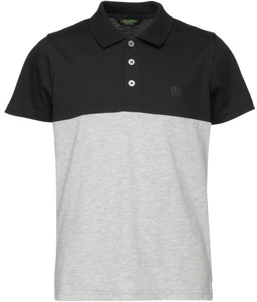 Lewro DUSTY Chlapčenské tričko s golierom, čierna, veľkosť 128-134