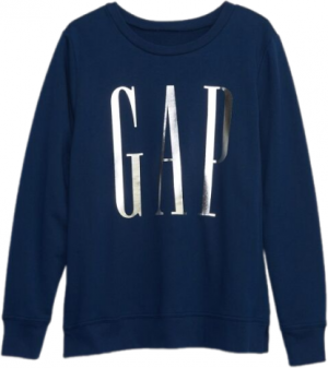GAP CREWNECK LOGO Dámska mikina, tmavo modrá, veľkosť