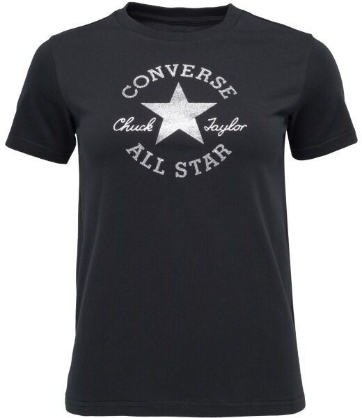 Converse STANDARD FIT CENTER FRONT CHUCK PATCH CORE TEE Unisex tričko, čierna, veľkosť