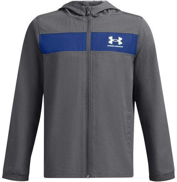 Under Armour SPORTSTYLE WINDBREAKER Chlapčenská bunda, tmavo sivá, veľkosť M
