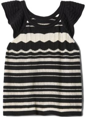 GAP V-CROCHET Dievčenské tričko, čierna, veľkosť