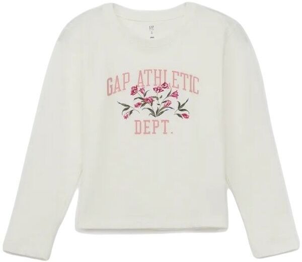 GAP FRCH VALUE LOGO Dievčenské tričko s dlhým rukávom, biela, veľkosť