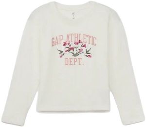 GAP FRCH VALUE LOGO Dievčenské tričko s dlhým rukávom, biela, veľkosť