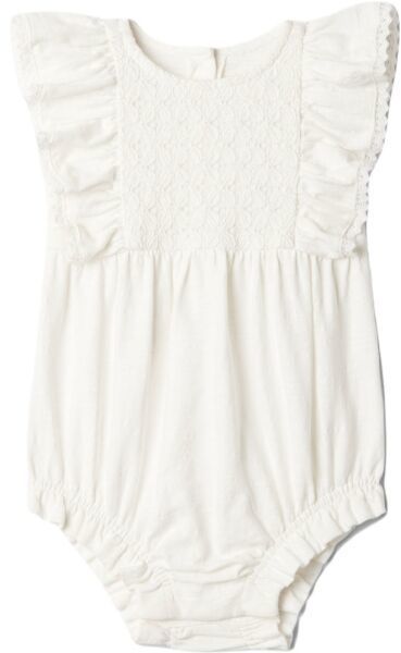 GAP CROCHET YOKE BUBBLE Dievčenské body, biela, veľkosť