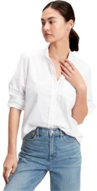 GAP V-FRCH FITTED OXFORD Dámska košeľa, biela, veľkosť